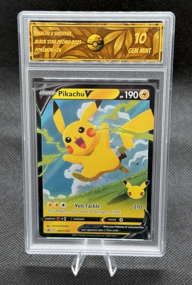 PIKACHU V SWSH143 - BLACK STAR PROMO - SG 10 - GEM MT - EN